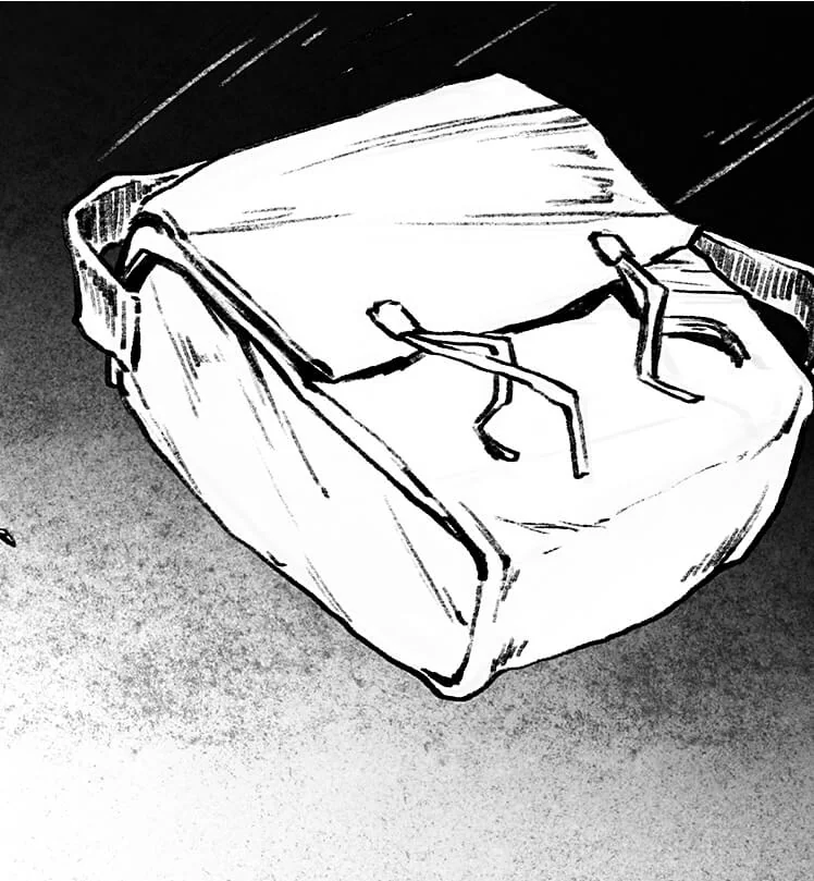 Combat satchel charge explosive used by wasteland fighters in the Brooding Muse Universe.