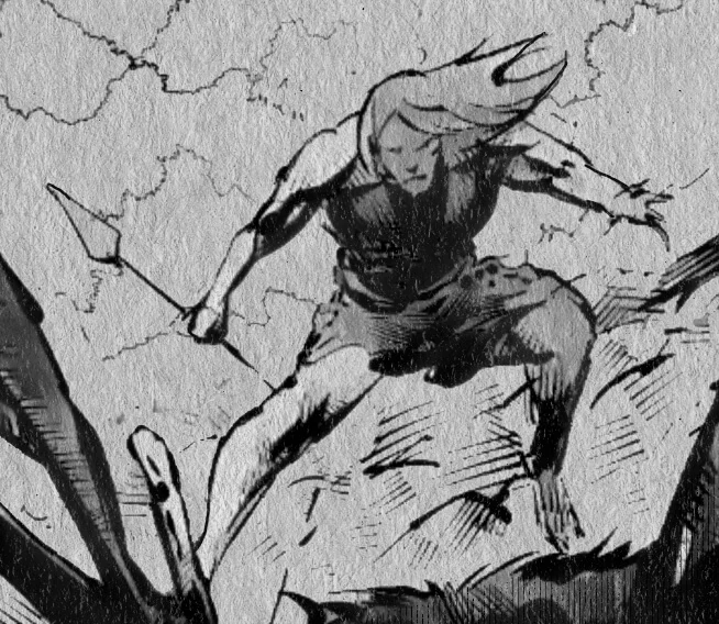 Hunter Class G standing in a lush and dangerous forest sector of the Marrow Wastelands, ruling over a savage underworld of killers and predatory terrain.