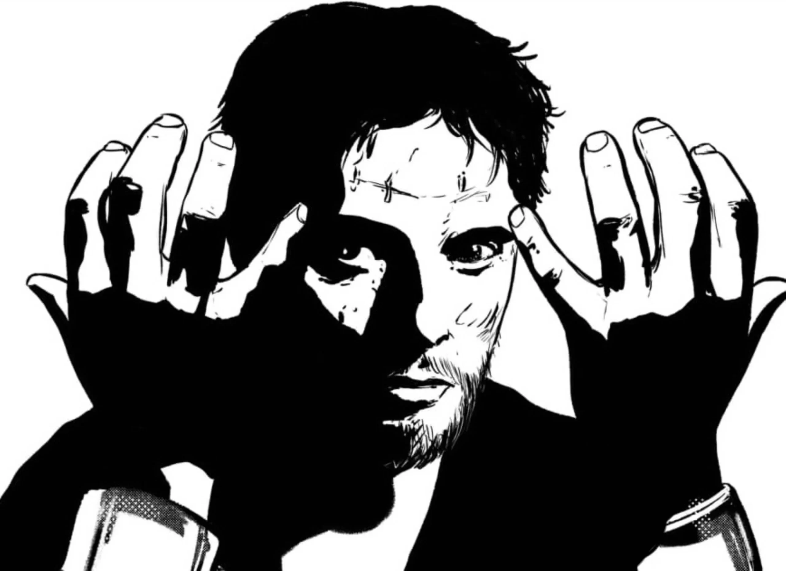 Matt moving through the Marrow Wastelands with an M3 Grease Gun, hardened and mysterious, yet carrying a quiet compassion that sets him apart from ordinary killers.