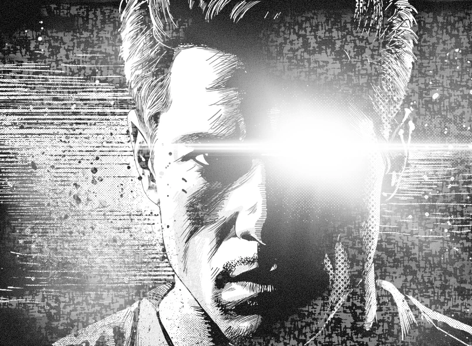 The Jacket standing in the shadows of Sun City, a quiet intelligence operative carrying the classified Project: Striker files.