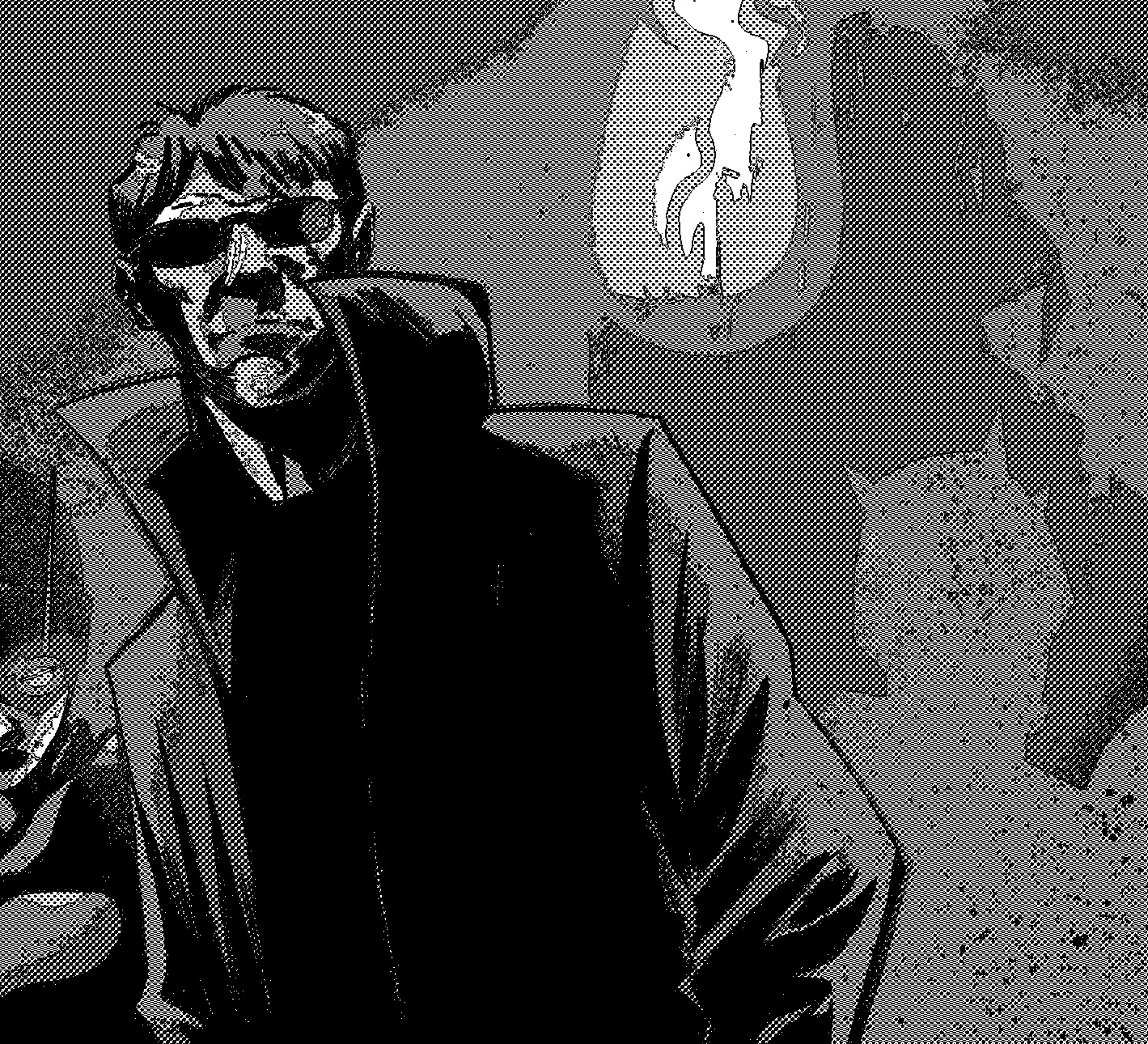 The Leader standing in shadow with a severe scar running down his face, an imposing and feared commander whose identity has been erased from official record.