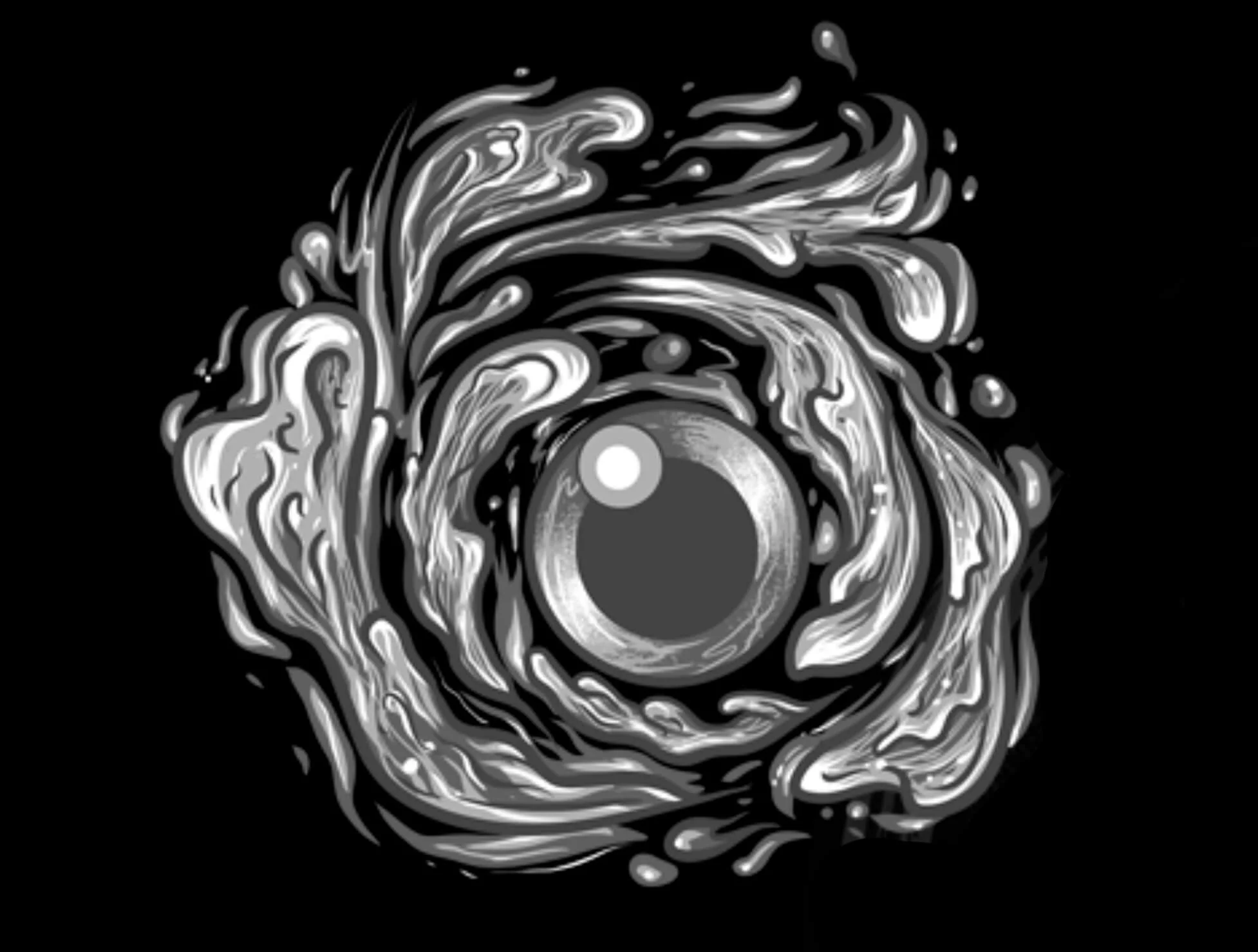 Elemental crest of the Waterborne Army associated with monstrous Ghost Waves in the Brooding Muse Universe.