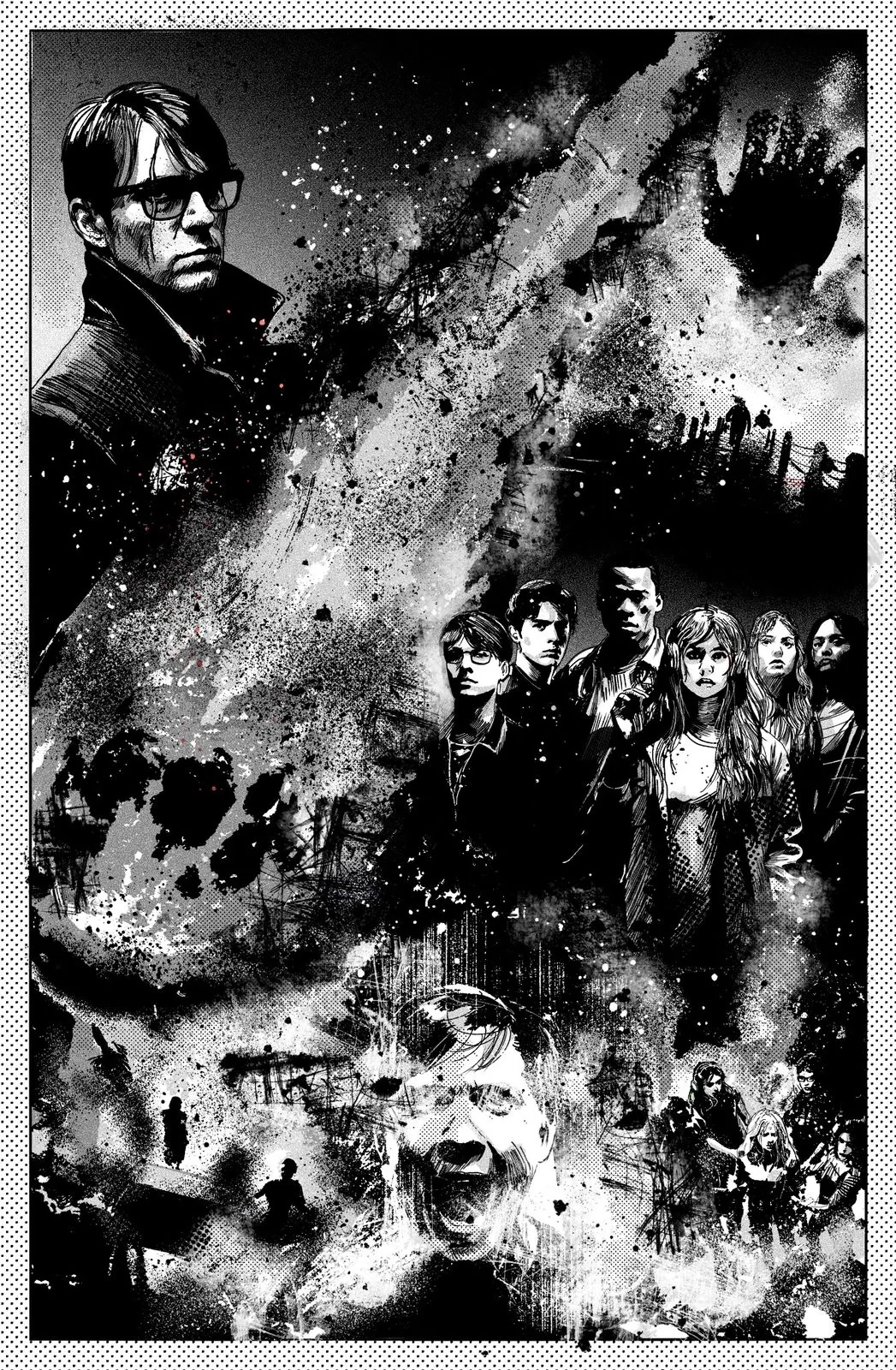 Dollhouse! and The Powered graphic novel interior page featuring students confronting supernatural terror