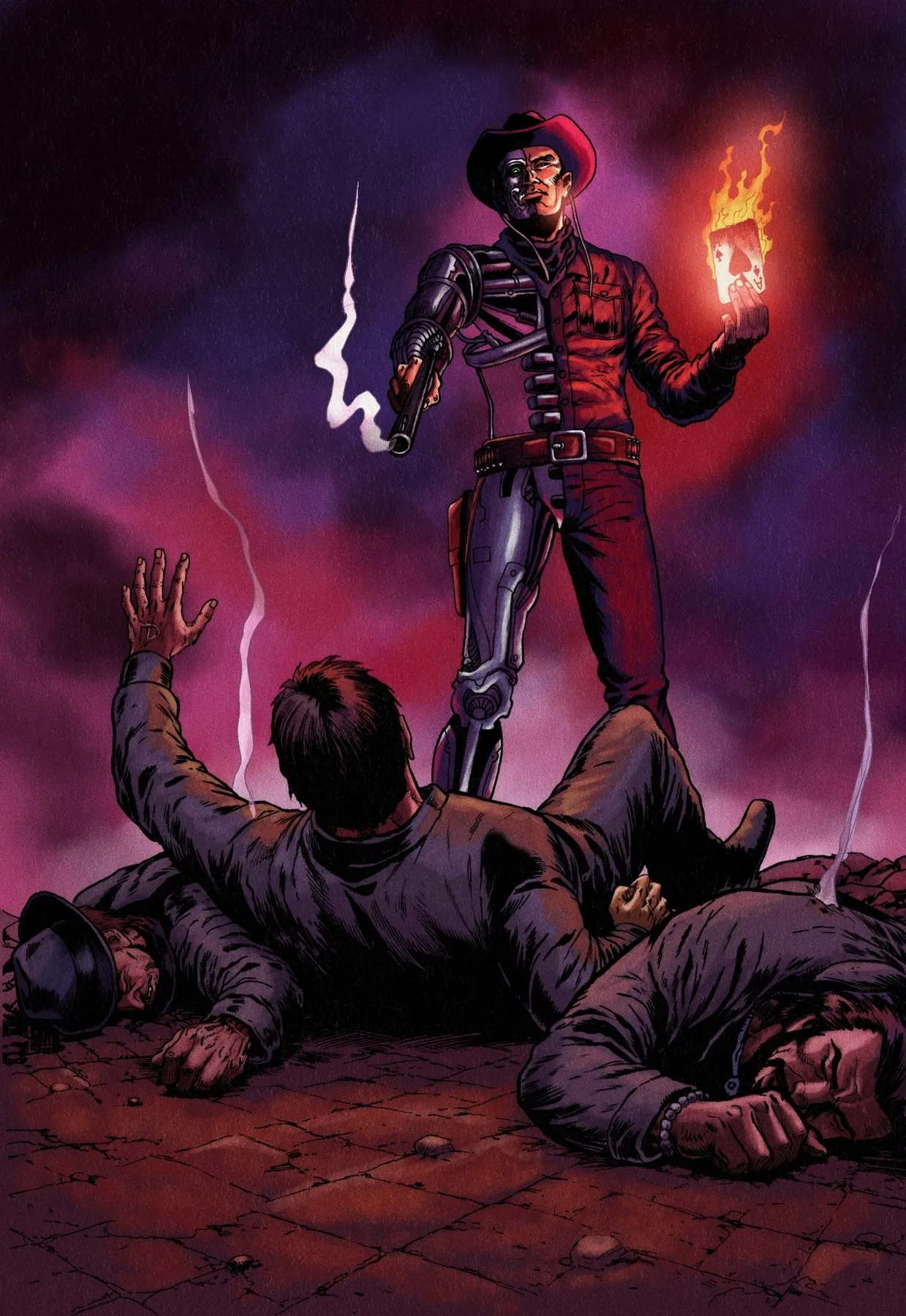 Splitter wielding supernatural power in The Dollhouse! and The Powered graphic novel splash page