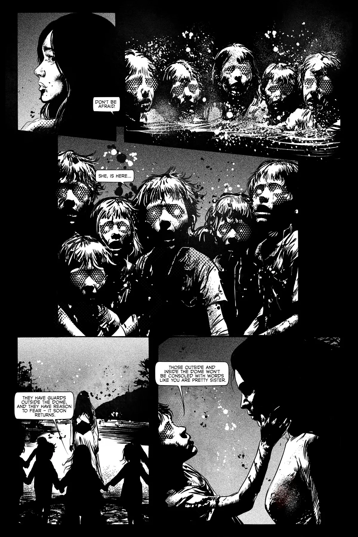 The Brooding Muse black-and-white horror art